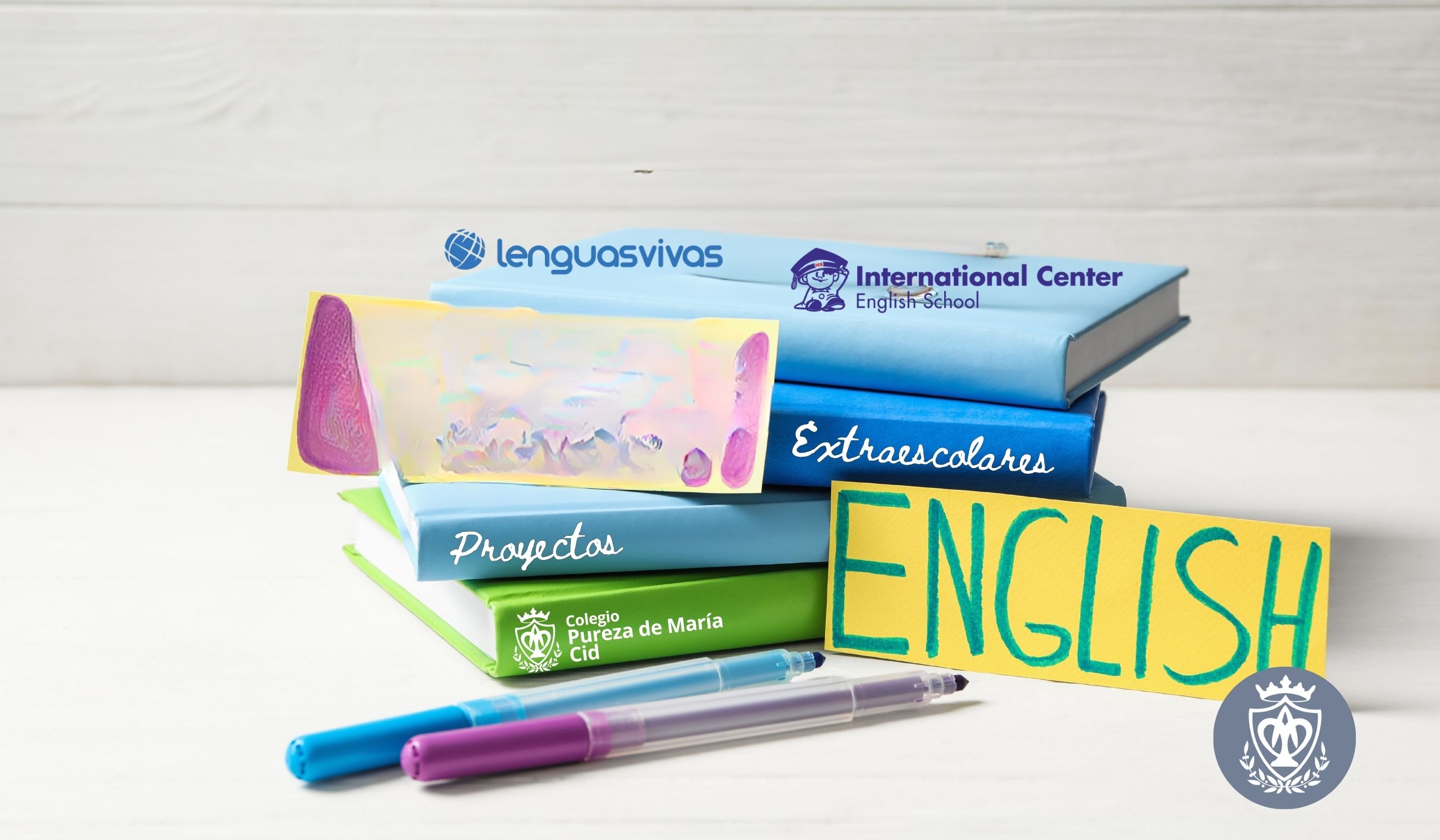 Material educativo de la academia de inglés para las clases extraescolares.